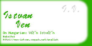 istvan ven business card
